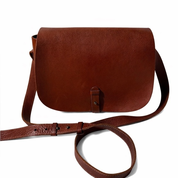 Lucky Brand Handbags - Vintage Lucky Brand Brown Leather Crossbody Saddle Bag